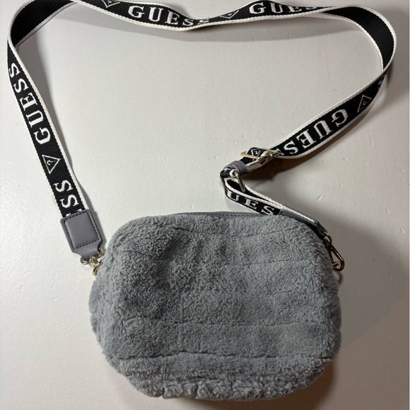 Guess Handbags - GUESS Faux Fur Crossbody Bag in Gray